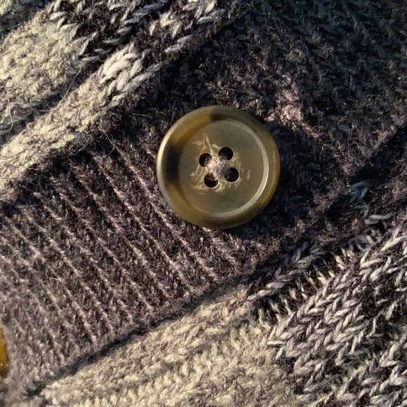 Free People Cozy Up Grey Print Striped Cardigan - Picture 9 of 9